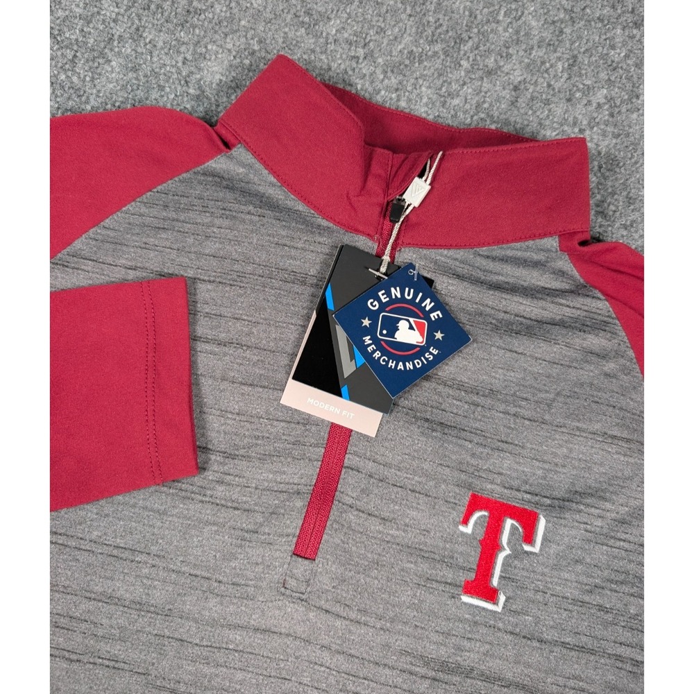 Texas Rangers Levelwear 1/4 Zip Pullover Womens‎ Small Gray Performance Baseball